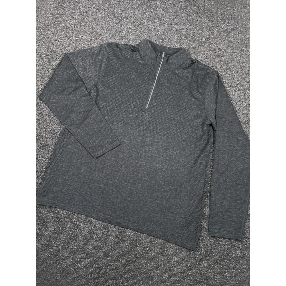 Lululemon Metal Vent Tech 1/2 Zip Pullover‎ Mens 2XL Gray Black Golf Performance